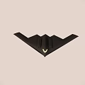 Black Stealth Fighter Jet Featuring Flying Wing Design and Yellow Emblem 3d model