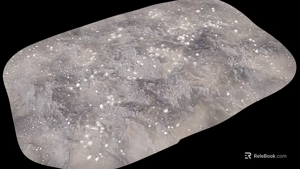 Natural Gray Ground Surface Featuring Rough Texture And Scattered Bright Spots 3d model 