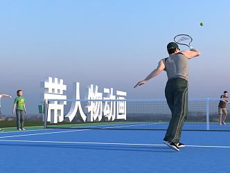 Characters Play Tennis Sports Shout Characters 3d model