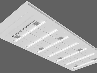 Modern minimalist conference room report hall down-grade shape ceiling central air conditioning 3d model