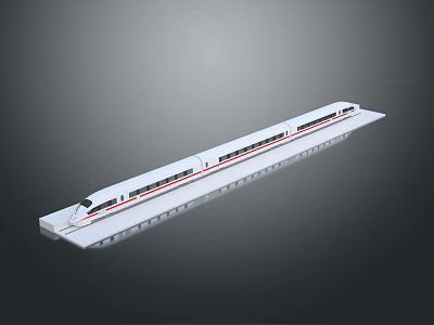 White High Speed Train Model On Display Platform With Modern Design And Gray Gradient Background 3d model