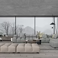 Modern sofa coffee table combination 3d model