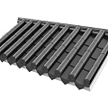 Modern Black Roof Tiles With Classic Overlapping Pattern And Durable Construction Design 3d model