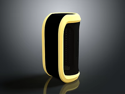 Black And Yellow Portable Wireless Speaker With Mesh Grille Sleek Modern Design 3d model