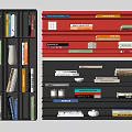 Cappellini Minimalist Bookshelf Invisible Bookshelf Books and Magazines 3d model