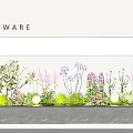Colorful Flowers and Green Plants in SKINWARE Modern Display with Soft Lighting and Marble Floor