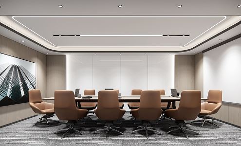 Modern Meeting Room Meeting Table and Chair 3d model