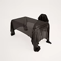 Black Fabric Covered Side Tables With Various Designs For Modern Home Decor