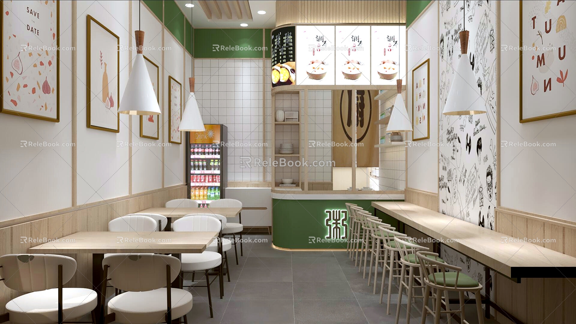 Breakfast Shop Porridge Shop Baozi Shop Restaurant Fast Food Shop 3d model