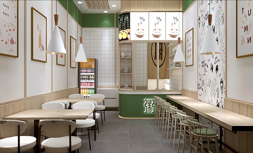 Breakfast Shop Porridge Shop Baozi Shop Restaurant Fast Food Shop 3d model