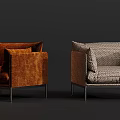 Modern Soft Padded Leather Leisure Chair With Metal Legs Multiple Color Options For Living Room