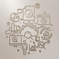 Decorative Wall Hanging Ornament With Icon Elements And Infographic Line Art