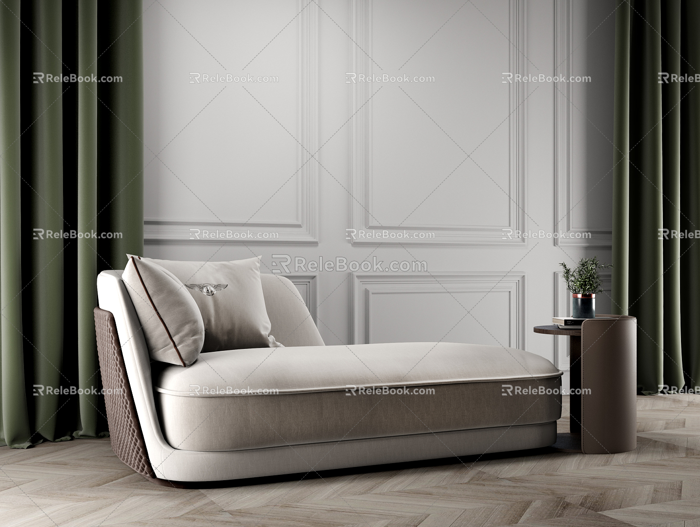 Modern chaise longue Bentley toffee sofa 3d model