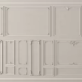 Decorative Wall Components with Various Shaped Panels Carved Borders and Light Colored Gypsum Design 3d model
