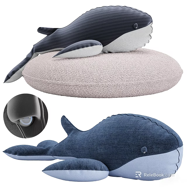 Whale Plush Toys With Detailed Design And Soft Texture 3d model 