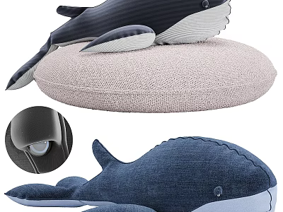 Whale Plush Toys With Detailed Design And Soft Texture 3d model