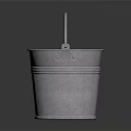 Practical Silver Metal Bucket With Handle Ideal For Household Living Supplies Daily Use