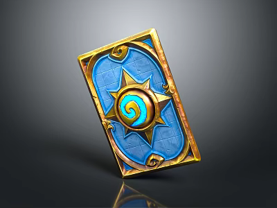 Artistic Book Magazine With Golden Border Blue Cover Spiral Pattern And Ornate Details 3d model