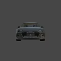 Gray Audi Wagon With Modern Sporty Front Design Sharp Headlights And Golden Rims