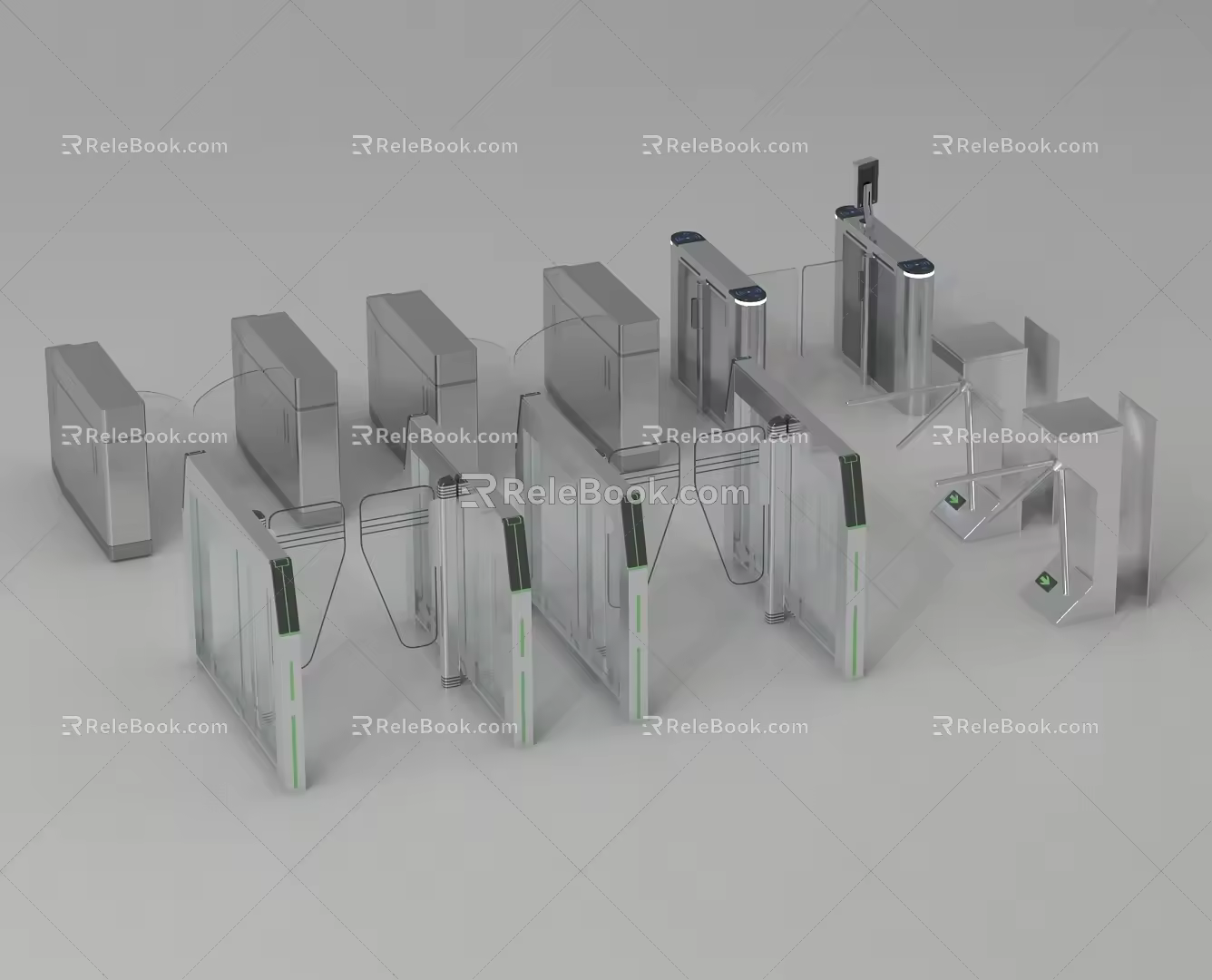 Access gate gate access control machine automatic door induction door 3d model