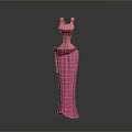 Pink Sleeveless Long Fitted Waist Dress With Elegant Design For Women