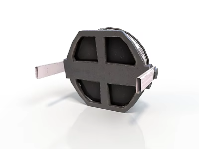 Mechanical Equipment With Black Compartment Structure And Metal Parts 3d model