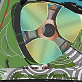 Unique Architectural Structure With Circular Center Colorful Petal Shaped Roofs And Surrounding Greenery