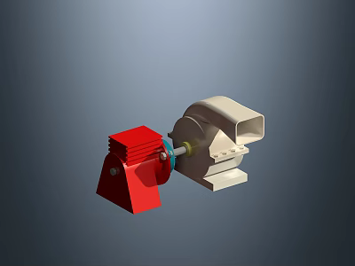 Industrial Equipment With Red Motor And White Housing Mechanical Components Design 3d model