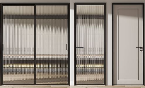 Modern swing door glass door single door 3d model