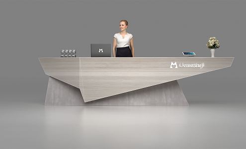 Modern reception desk 3d model