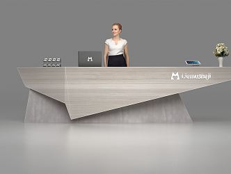 Modern reception desk 3d model