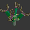 Outdoor Playground Equipment With Green Seats And Black Handrails Rotating Structure