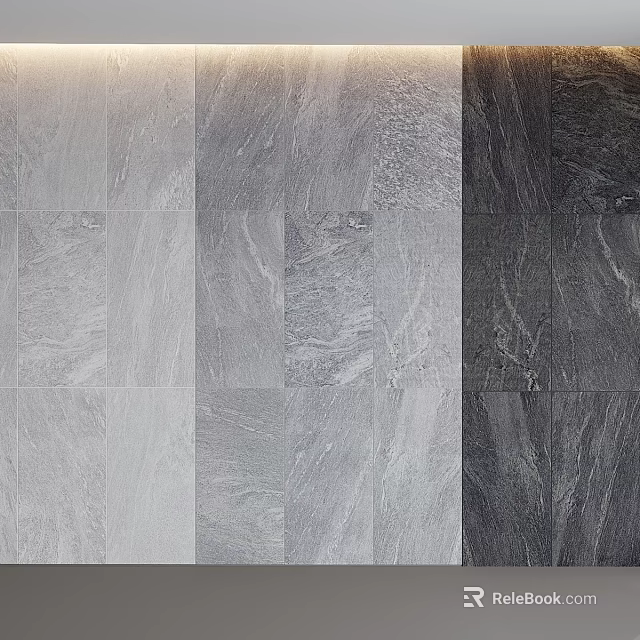 Gray Textured Tiles With Various Patterns For Modern Wall And Floor Design 3d model 