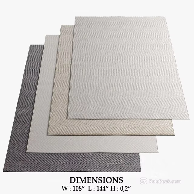 Square Rugs In Multiple Colors With Herringbone Pattern For Home Decor 3d model