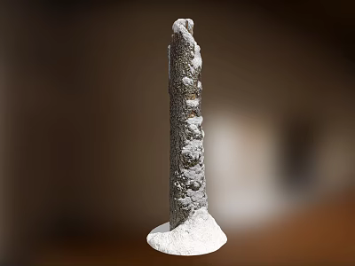 Stone And Wood Decorative Pillar With Carved Details Textured Surface For Interior Decoration 3d model