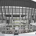 Modern Architecture Atrium With Glass Windows And Multi Level Open Space 3d model