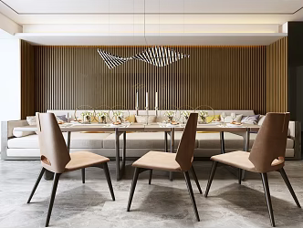 Modern Dining Table and Chair Combination 3d model