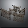 Brown Woven Screen Partition Structures With Modern Design Elements