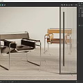 Modern Leisure Chairs With Leather Upholstery And Metal Frames In Minimalist Interior