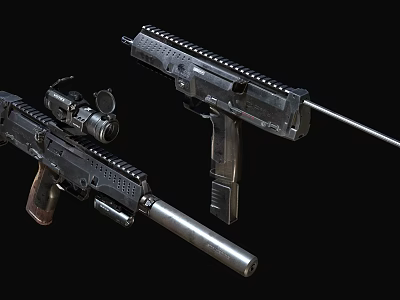 modern submachine gun 3d model