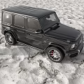 Black Off road SUV Vehicle With Sporty Wheels On Snowy Terrain Exterior Design
