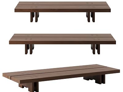 Wooden Coffee Table Designs Featuring Simple Rectangular Wooden Structures 3d model