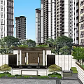 Modern High Rise Residential Complex With Landscaped Areas And Architectural Layout 3d model