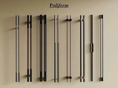 Modern Cabinet Handles With Various Stylish Designs And Different Metal Finishes 3d model