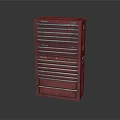 Red Multi Drawer Storage Cabinet With Metal Frame And Lockable Drawers