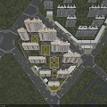 Aerial Planning of Modern Residential Community with Central Green Spaces and Surrounding Road Network