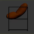 Modern Single Sofa With Orange Cushion And Black Metal Frame
