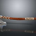 Traditional Axe Weapon With Wooden Handle And Metal Head Design