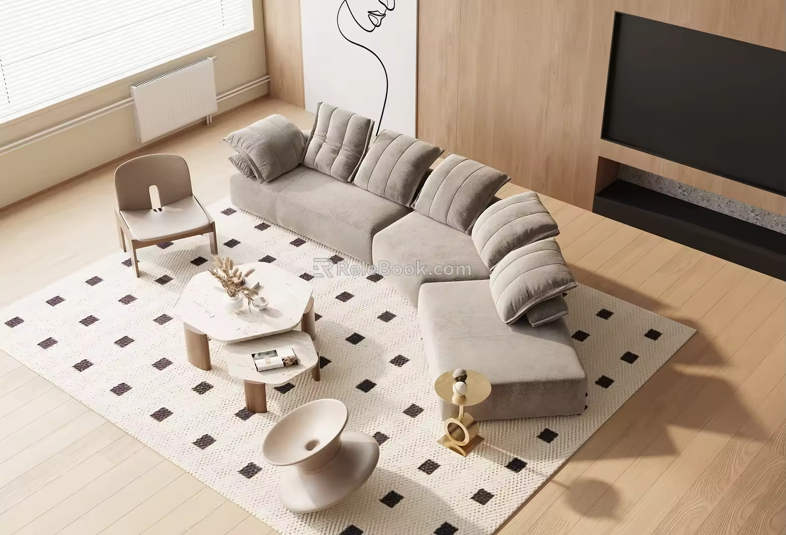 Modern Sofa Coffee Table Combination Sofa Combination 3d model