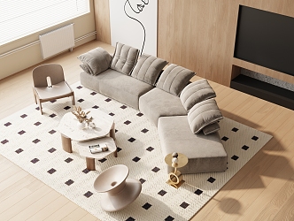 Modern Sofa Coffee Table Combination Sofa Combination 3d model